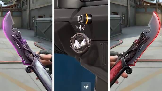 Beta Bundle Valorant weapon skins including Vandal, Operator, Spectre, Classic, and a melee knife displayed in-game store.