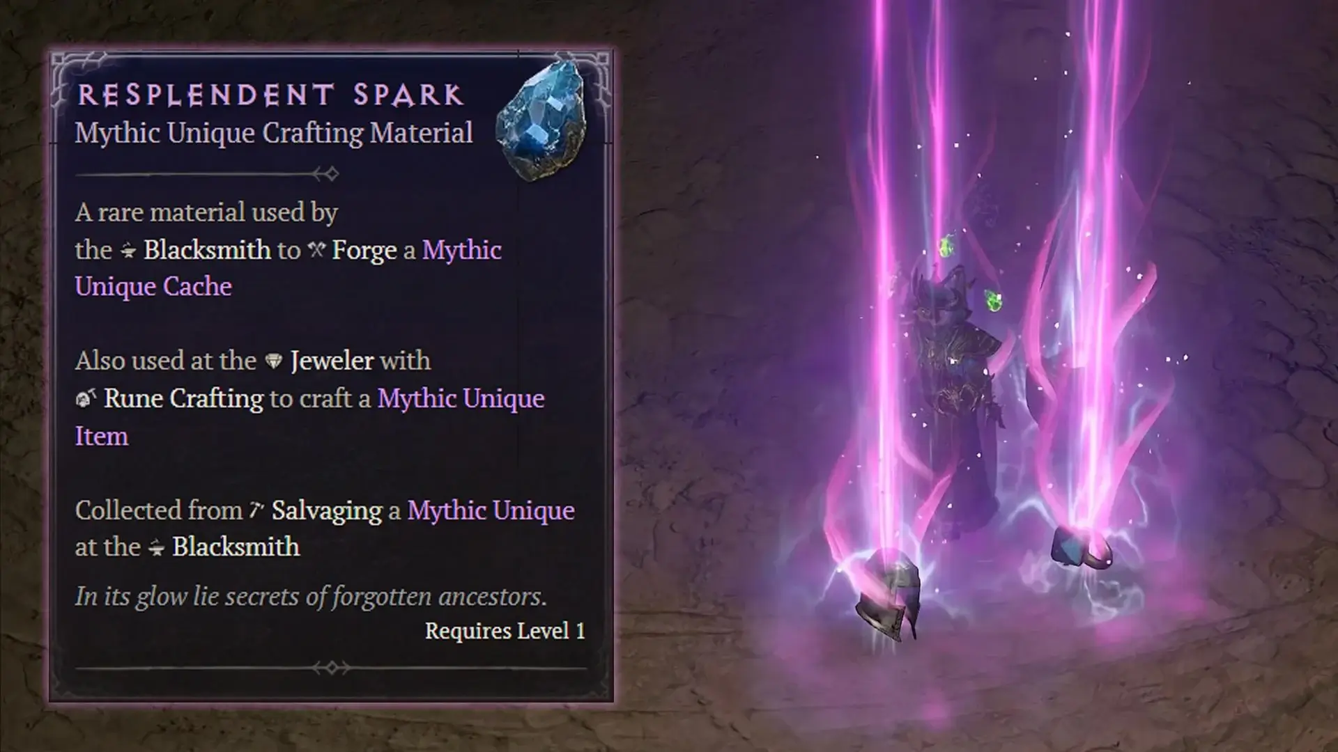 Diablo 4 Resplendent Spark crafting material - How to farm and use in D4